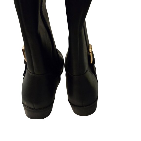 Karen Scott Deliee2 Riding Boots 7.5M Black Cognac Buckle Equestrian Western NWB - Picture 8 of 10